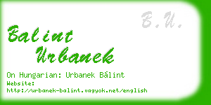 balint urbanek business card